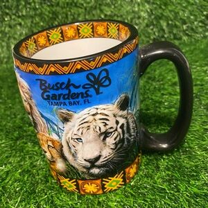 Busch Gardens TampaBayFL 3D coffee mug/cup with wild cats elephant zebra giraffe